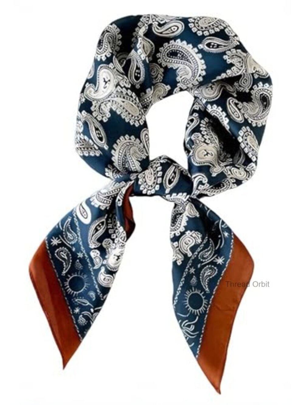 Large Satin Silk Feel Paisley Hair Scarf Wrap Lightweight Multifunctional